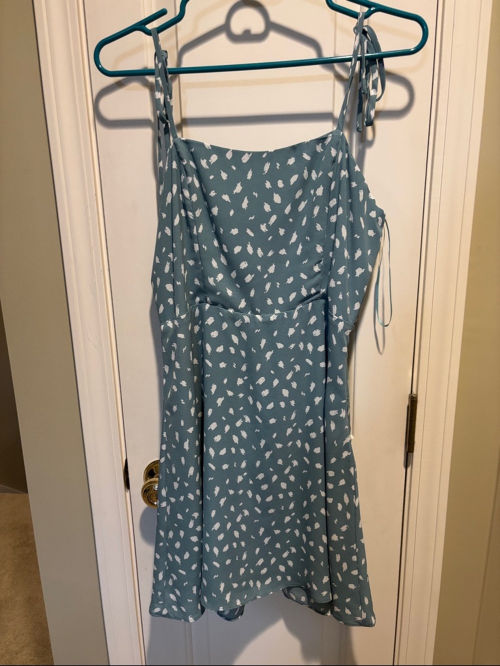 Lola Grace size medium Tie-Shoulder Teal Printed Sundress